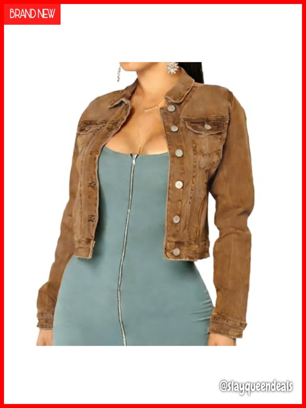 Classic Distressed Butterfly Denim Trucker Jacket Loose Fit Long Sleeve Button